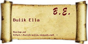 Bulik Ella névjegykártya